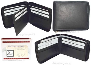 Cartera de cuero RFID para hombre con cremallera alrededor de cuero 2 billeteras 12 tarjetas BR nueva en caja - Imagen 1 de 12