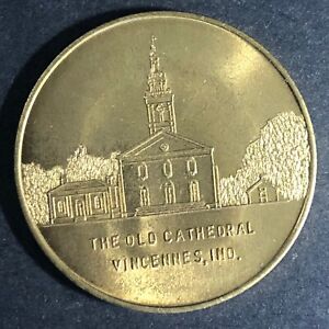 Indiana Sesquicentennial 1816 - 1966 Old Cathedral Vincennes Medal 32mm Scarce