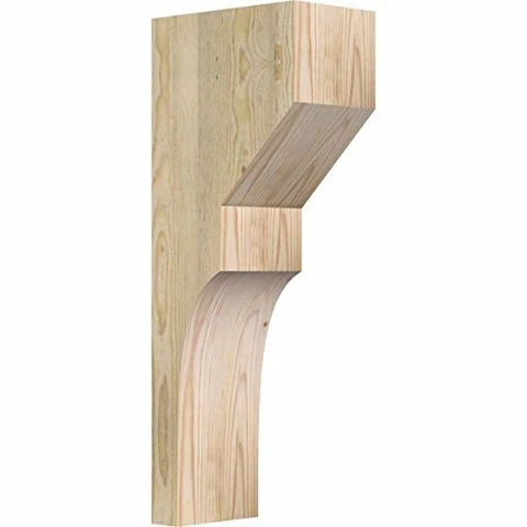 Ekena Millwork Mediterranean Smooth Corbel Rustic Wood Corbels,5 1/2" x 8" x 16" Cover