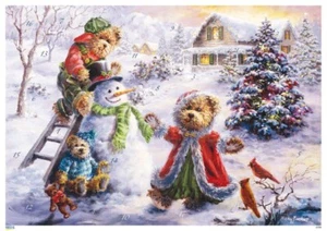 Nostalgischer Adventskalender Glimmer Teddys u Schneemann Nicky Boehme Korsch - Bild 1 von 1