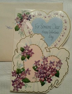 VINTAGE 1950s embossed die cut VALENTINE DAY signed Bill American GREETING CARD
