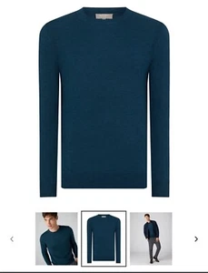 N Peal Fine Guage Cashmere Jumper - Spectre 007 Lapis Blue. Large BNWT Gift Wrap - Picture 1 of 10