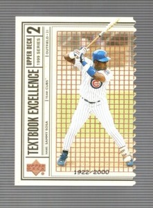 1999 UPPER DECK SAMMY SOSA #T10 TEXTBOOK EXCELLENCE DOUBLE 1922/2000 DIE-CUT