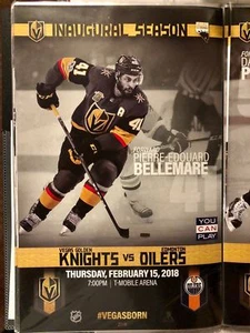 #27/41 PIERRE-EDOUARD BELLEMARE VEGAS GOLDEN KNIGHTS POSTER 2/15/18 EDM OILERS - Picture 1 of 1