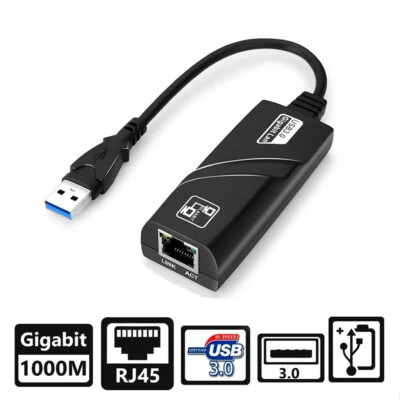 LAN Ethernet Adapter Gigabit Network Mac PC For Windows 1000Mbps RJ45 USB 3.0 ⓧ - Image 1 of 4