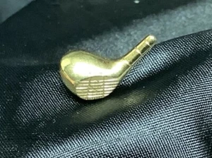 golf club tie tack gold tone 5/8” sports - Picture 1 of 4