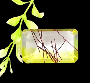 New Year Offer 130.60 Ct Bi-Color Quartz Emerald Cut EGL Certified Gemstone NMH - Picture 1 of 7