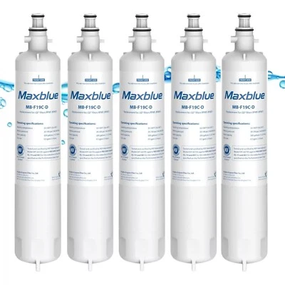 Maxblue Refrigerator Water Filters, Replacement for GE® RPWFE (With Chip), (5)