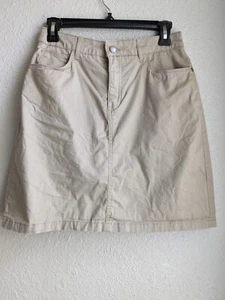 Croft & Barrow Womens Sz 6 Skort Beige Pockets Stretch Cotton 28" Waist 18" Long - Picture 1 of 6