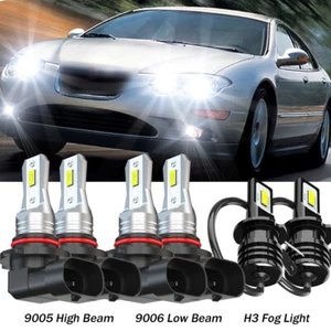 6x 9005+9006+H3 LED Headlight Kit for Chrysler 300M 1999-2004 Hi Low Fog Bulbs - Picture 1 of 13