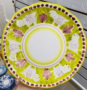 Vietri Pottery- Campagna Style Pattern 8 Inch Plate Made/Painted by hand-Italy