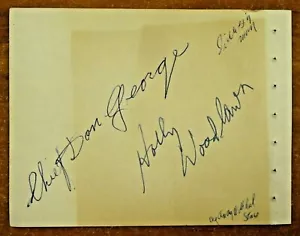 Página de álbum firmada por el famoso actor Chief Dan George con carta completa de la JSA - Imagen 1 de 2