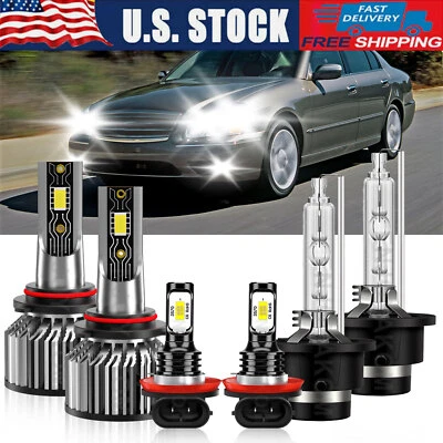 Kit de luces antiniebla de haz alto y bajo LED blancas para Infiniti Q45 2005-2006 Foto 1 de 4