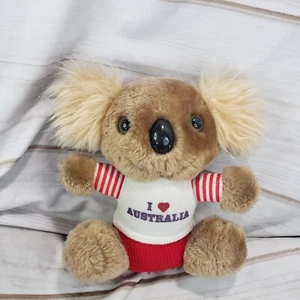 Vintage Koala Bear Plush I Love Australia Stuffed Toy Stiff 8 Inch - Picture 1 of 9