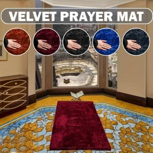 Cushioned Prayer Mats Thick Padded Muslim Janamaz Non Slip Velvet 120cm x 80cm - Picture 1 of 31
