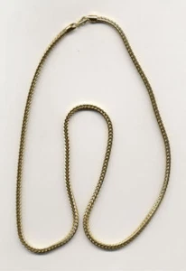 SET OF 36 INCH & 8 INCH 14kt GOLD PLATED 4mm FRANCO CHAIN NECKLACE & BRACELET - Afbeelding 1 van 1