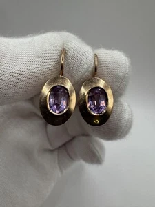 Orecchini donna vintage URSS epoca sovietica oro 583 14 carati gioielli belli 4,81 g - Foto 1 di 9