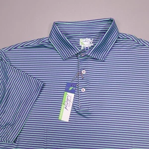 Tailorbyrd Performance Golf Polo Shirt Striped Purple Green Men's Size 2XL - Picture 1 of 9