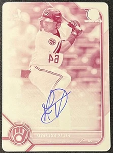 2022 BOWMAN CHROME FELIX VALERIO 1ST BOWMAN AUTO MAGENTA PRINTING PLATE 1 OF 1 - Picture 1 of 2