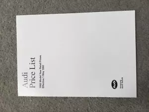 AUDI PRICE LIST 1992 model year prices effective 1 May 1992 Brochure in VGC - Picture 1 of 1