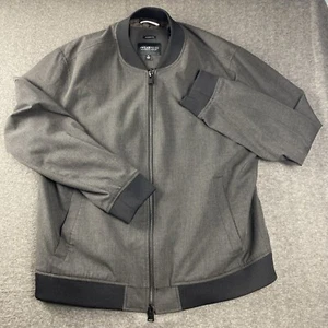 Kenneth Cole Awearness Bomber Jacket Mens Size XL Bomber Jacket Gray Houndstooth - Picture 1 of 11