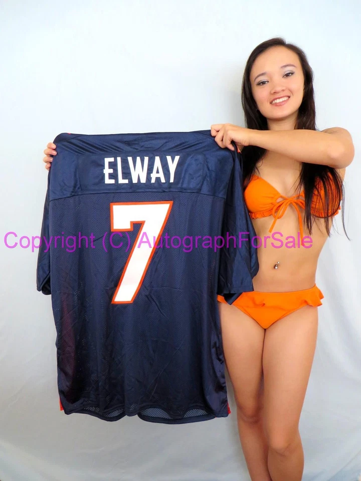 Camiseta John Elway Denver Broncos auténtica Reebok doble costura azul TOTALMENTE NUEVA Foto 1 de 2