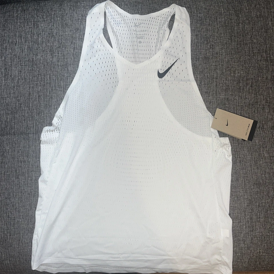 Nike Dri-FIT ADV AeroSwift Racing Singlet Tank FN4231-121 Summit White Size L