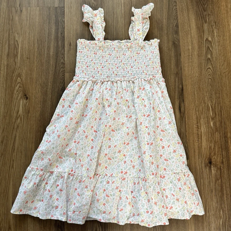 Janie & Jack The Emily Vestido Solero Floral Calado Niñas 14 Sin Mangas Volantes Blanco Foto 1 de 4