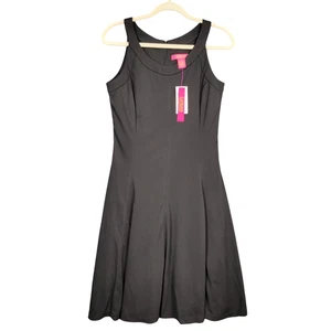 NWT CATHERINE MALANDRINO Black Sleeveless Fit & Flare Cocktail Dress SIZE 8 - Picture 1 of 12