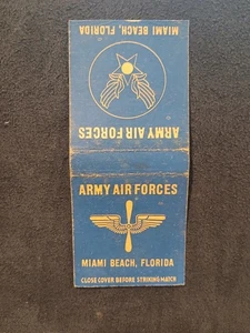 Copertina libro fiammiferi vintage ARMY AIR FORCE Miami Beach, FL - Foto 1 di 2