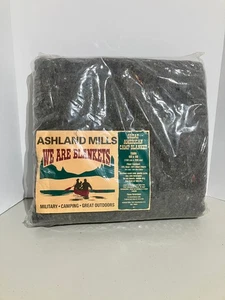 Vintage Ashland Mills Great American Wool Blanket Twin 60"X80" Flame Retardant - Picture 1 of 3