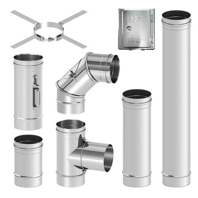 H&M GERMANY 130mm Einzelbauteile Bausätze EW Schornsteinsanierung einwandig Esse Verrohrung