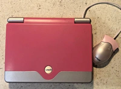 VTech Pink Challenger Laptop Learning Educational Toy Computer & Mouse~ Working - Image 1 of 4