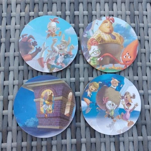 4 sottobicchieri fatti a mano in confezione regalo - pollo piccoli quadri vintage legno e sughero  - Foto 1 di 3