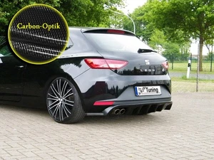 Heckansatz inkl. Heckdiffusor 3 tlg für Seat Leon 3, 5F SC FR Carbon Optik - Bild 1 von 1