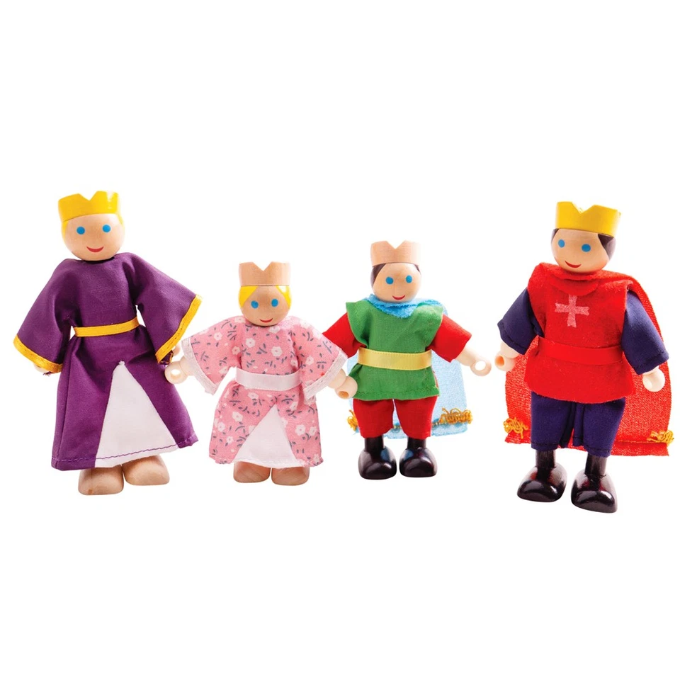 Bigjigs Toys Muñecas de madera de la familia real, juego de figuras de palacio de cuento de hadas Foto 1 de 1