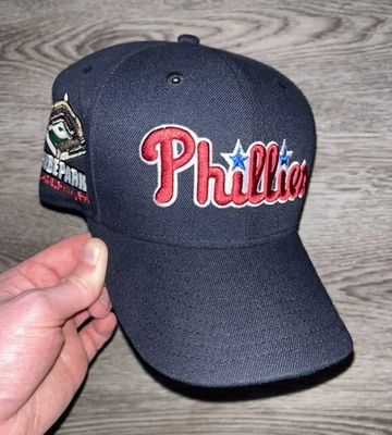 Philadelphia Phillies New Era 59Fifty Fitted Hat Size 7 1/8 Navy Shibe Park - Image 1 of 4