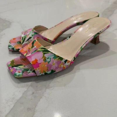 Sandália Feminina Nine West Luvlie Floral Salto Gatinho 9,5M Rosa/Verde Feminina - Imagem 1 de 4