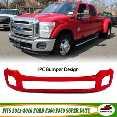 Vermilion Red Steel Front Bumper Cover For 2011-16 Ford F-250 F-350 BC3Z-17757 - Изображение 1 из 4
