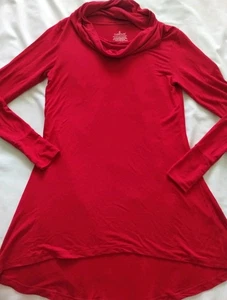 USADO EN EXCELENTE ESTADO MUJER CUDDL DUDS ROPA SUAVE ROJO CARMESÍ MANGA LARGA CAPUCHA CUELLO TÚNICA TOP S 6-8 - Imagen 1 de 10