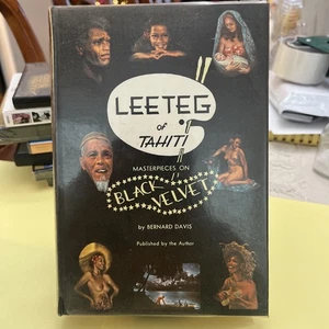 Leeteg of Tahiti Black Velvet Painting by Barney Bernard Davis Signed Edition - Imagen 1 de 4