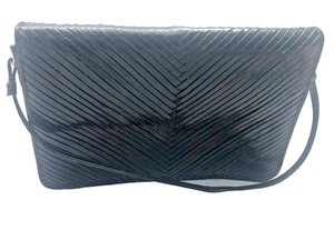 VTG Mary Ann Rosenfeld Black Patent Leather Handbag - Picture 1 of 16