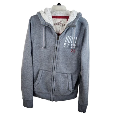 DE COLECCIÓN Hollister Suéter Adulto XL Sudadera con Capucha Chaqueta Cremallera Completa Pesada Sherpa BOHO Y2K Foto 1 de 4