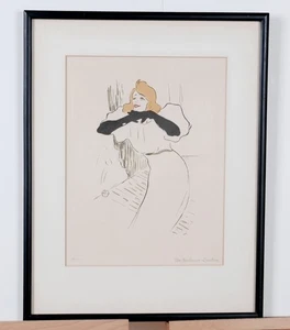 Henri Tolouse Lautrec Yvette Guilbert gerahmt 10-500 Nachlass autorisierte Lithographie - Bild 1 von 8