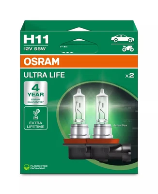 OSRAM Ultra Life H11 Long Life Headlight Bulbs (Twin Pack of Bulbs) 64211ULT-HCB - Image 1 of 2