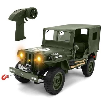 Camión de control remoto todo terreno - 4x4 escala 1/10 Willys Army Rock Crawler radiocontrol  Foto 1 de 4