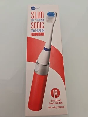 NEW Violight Stylish Slim Sonic Deluxe Electric Travel Toothbrush In Red - Image 1 of 4