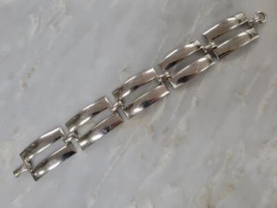 Danecraft Sterling Silver Link Bracelet 7.5" ~ 34.2g ~ 6-D639 - Image 1 of 4