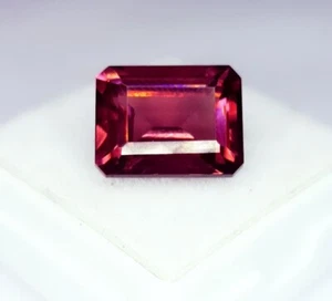 Piedra preciosa suelta de zafiro Padparadscha natural corte esmeralda certificado de 10 quilates G824 - Imagen 1 de 12