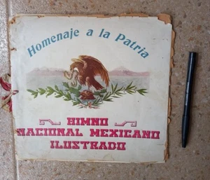 OLD VINTAGE MEXICAN HIMNO NACIONAL ILLUSTRATED ALBUM, ENGLISH & SPANISH TEXTS - Picture 1 of 17
